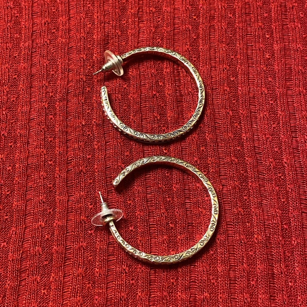 Brighton Pierced Post Hoop Earrings with Crystals - Picture 5 of 13